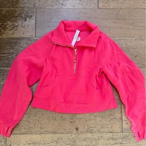 LULULEMON bright pink scuba half zip XS